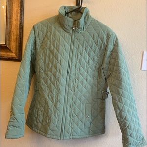 Women’s quilted sage green jacket